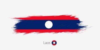 Flagge von Laos, Grunge abstrakt Bürste Schlaganfall auf grau Hintergrund. vektor