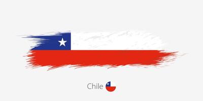 flagga av chile, grunge abstrakt borsta stroke på grå bakgrund. vektor