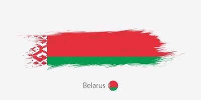 flagga av belarus, grunge abstrakt borsta stroke på grå bakgrund. vektor