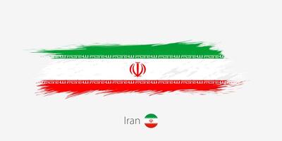 Flagge von Iran, Grunge abstrakt Bürste Schlaganfall auf grau Hintergrund. vektor