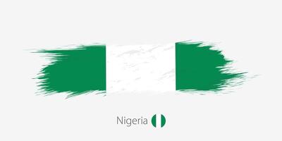 Flagge von Nigeria, Grunge abstrakt Bürste Schlaganfall auf grau Hintergrund. vektor