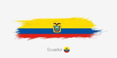 Flagge von Ecuador, Grunge abstrakt Bürste Schlaganfall auf grau Hintergrund. vektor