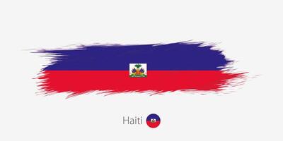 Flagge von Haiti, Grunge abstrakt Bürste Schlaganfall auf grau Hintergrund. vektor