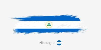 Flagge von Nicaragua, Grunge abstrakt Bürste Schlaganfall auf grau Hintergrund. vektor