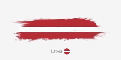Flagge von Lettland, Grunge abstrakt Bürste Schlaganfall auf grau Hintergrund. vektor