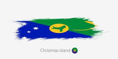 Flagge von Weihnachten Insel, Grunge abstrakt Bürste Schlaganfall auf grau Hintergrund. vektor