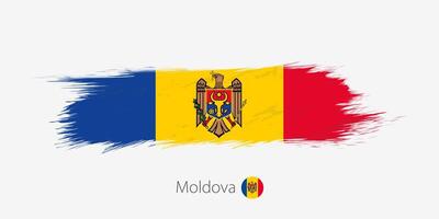 Flagge von Moldawien, Grunge abstrakt Bürste Schlaganfall auf grau Hintergrund. vektor
