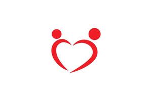 Liebe Pflege Logo Design Vorlage vektor