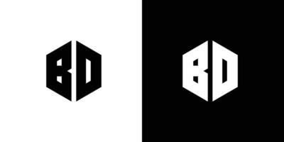 brev bd polygon, hexagonal minimal och trendig professionell logotyp design vektor