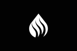 Wasser fallen und Feuer Logo Design Vorlage vektor