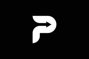 Brief p oben Pfeil Logo Design Vorlage vektor