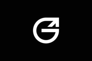 minimal genial kreativ modisch Fachmann Brief G Pfeil Logo Design Vorlage auf schwarz Hintergrund vektor