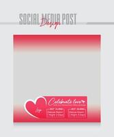 social media posta baner mall för valentine par vektor