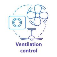 ventilation kontroll blå gradient koncept ikon. smart hus management idé tunn linje illustration. innovativ teknik för lägenhet. friskluftshantering. vektor isolerade konturritning