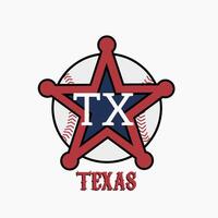 Vektor von Star Texas Baseball perfekt zum drucken, bekleidung Design, usw