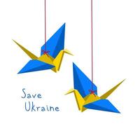 Vektor von Origami Frieden Taube zum Ukraine perfekt zum drucken usw