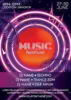 musikfestival design affisch för nattfest vektor