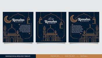 ramadan fyrkant baner för social media posta illustration i platt design vektor