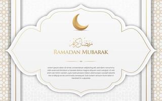 islamisch Arabisch Weiß Luxus Ramadan Hintergrund mit geometrisch Muster und schön Ornament vektor