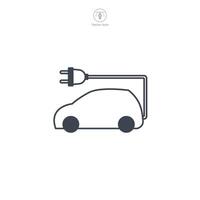 elektrisk bil med plugg ikon symbol vektor illustration isolerat på vit bakgrund