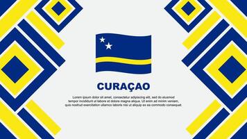 Curacao Flagge abstrakt Hintergrund Design Vorlage. Curacao Unabhängigkeit Tag Banner Hintergrund Vektor Illustration. Curacao