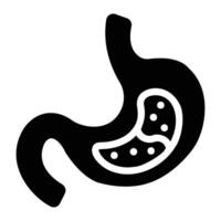Bauch Glyphe Symbol Hintergrund Weiß vektor