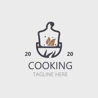 matlagning logotyp design. ikon eller symbol inspiration enkel linje för restaurang företag vektor