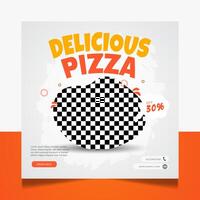 utsökt pizza social media posta utfodra baner design mall vektor