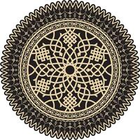 vektor guld och svart runda turkiska prydnad. ottoman cirkel, ringa, ram