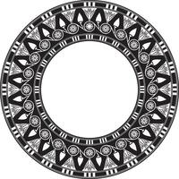 Vektor runden schwarz einfarbig ägyptisch Ornament. endlos Kreis Grenze, uralt Ägypten Rahmen