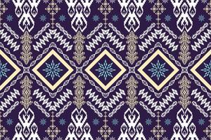 ethnisch Zahl aztekisch Stickerei Stil.geometrisch Ikat orientalisch traditionell Kunst Musterdesign zum ethnisch Hintergrund, Hintergrund, Mode, Kleidung, Verpackung, Stoff, Element, Sarong, Grafik, Vektor Illustration.