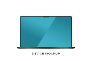 Laptop mit schlank Rahmen und Blau Hintergrund vektor