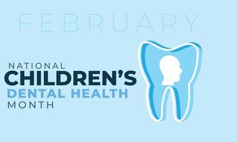 nationell barns dental hälsa månad. bakgrund, baner, kort, affisch, mall. vektor illustration.
