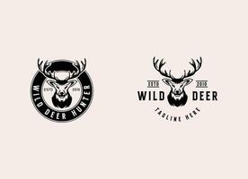 wild Hirsch Logo Design. Silhouette von Hirsch Logo vektor