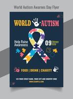 autism dag värld autism medvetenhet dag flygblad vektor