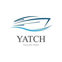 vektor segling båt Yacht logotyp vektor illustration isolerat på vit. Yacht klubb logotyp