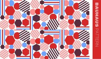 geometrisch gestalten rot Farben Muster Hintergrund Design. Vektor Illustration. Bauhaus Stil.