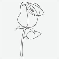 kontinuierlich Linie Hand Zeichnung Vektor Illustration Rose Blume. einer Linie kontinuierlich Vektor Zeichnung Kunst. perfekt zum Mauer Kunst Poster, Zuhause Dekor, T-Shirt drucken oder Handy, Mobiltelefon Fall