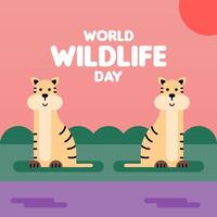 värld vilda djur och växter dag illustration bakgrund vektor