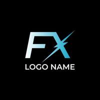 fxfx första brev och blixt logotyp design vektor
