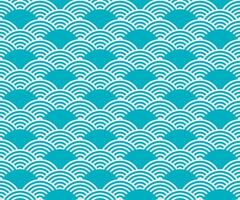 japansk Vinka geometrisk sömlös mönster, cirkel fisk skala vektor