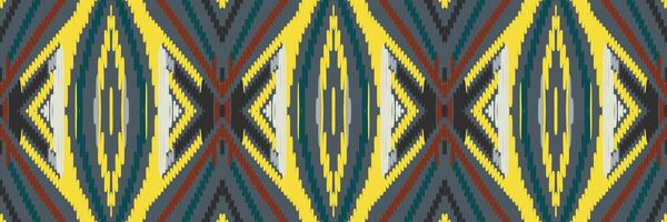 ikat abstraktes geometrisches ethnisches musterdesign der stickerei. aztekischer Stoff Teppich Mandala Ornament Chevron Textildekoration Tapete. tribal boho einheimischer ethnischer türkei traditioneller vektorhintergrund vektor