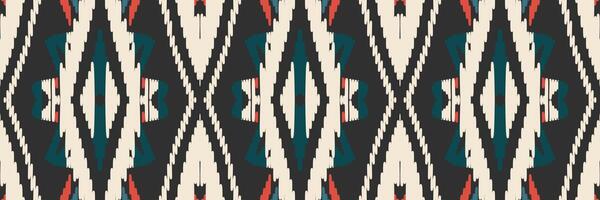 ikat abstraktes geometrisches ethnisches musterdesign der stickerei. aztekischer Stoff Teppich Mandala Ornament Chevron Textildekoration Tapete. tribal boho einheimischer ethnischer türkei traditioneller vektorhintergrund vektor