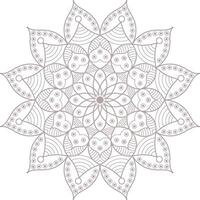diese ist nett und einfach Blumen- Mandala und ein Färbung Seite mit ein Blume Design vektor