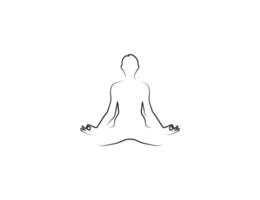 Lotus Position, Padmasana, Yoga Linie Symbol. Vektor Illustration.