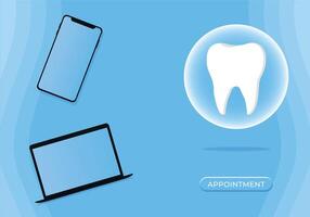 tand ikon. tandvård vektor illustration. bok ett utnämning med en tandläkare. illustration av en tand. tandläkare yrke webb baner eller landning sida med tänder ikon. vit friska tand.