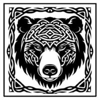 Björn ansikte i celtic Knut stil vektor