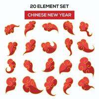 kinesisk ny år illustration uppsättning element vektor
