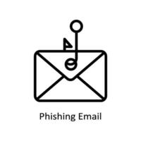 Phishing Email Vektor Gliederung Symbol Stil Illustration. eps 10 Datei