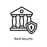 Bank Sicherheit Vektor Gliederung Symbol Stil Illustration. eps 10 Datei